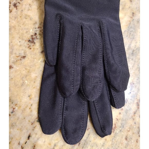 Vintage One Size Fits All Black Nylon Leather Stretch 8" Driving Gloves New?? - Picture 3 of 15